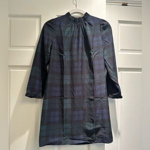 J Crew Factory Black watch Plaid Dress